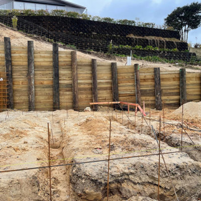 Engineered Retaining Walls And Architectural Design House Build At Kaiteriteri