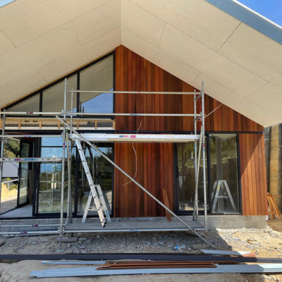 Engineered retaining walls and architectural design house build at Kaiteriteri